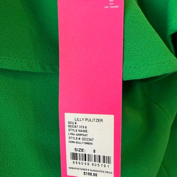 Lily Pulitzer Lyra in Fern Gully Green One-Shoulder Jumpsuit - Picture 8 of 8